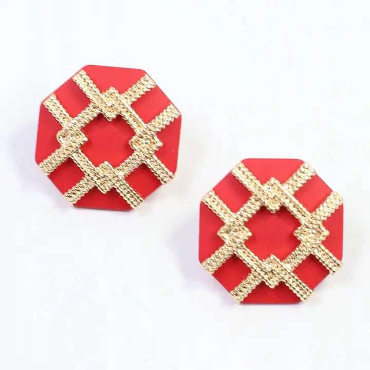Avril Octagon Post Earrings