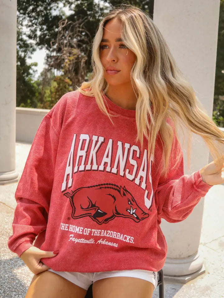 Arkansas Mascot Cord Sweatshirt