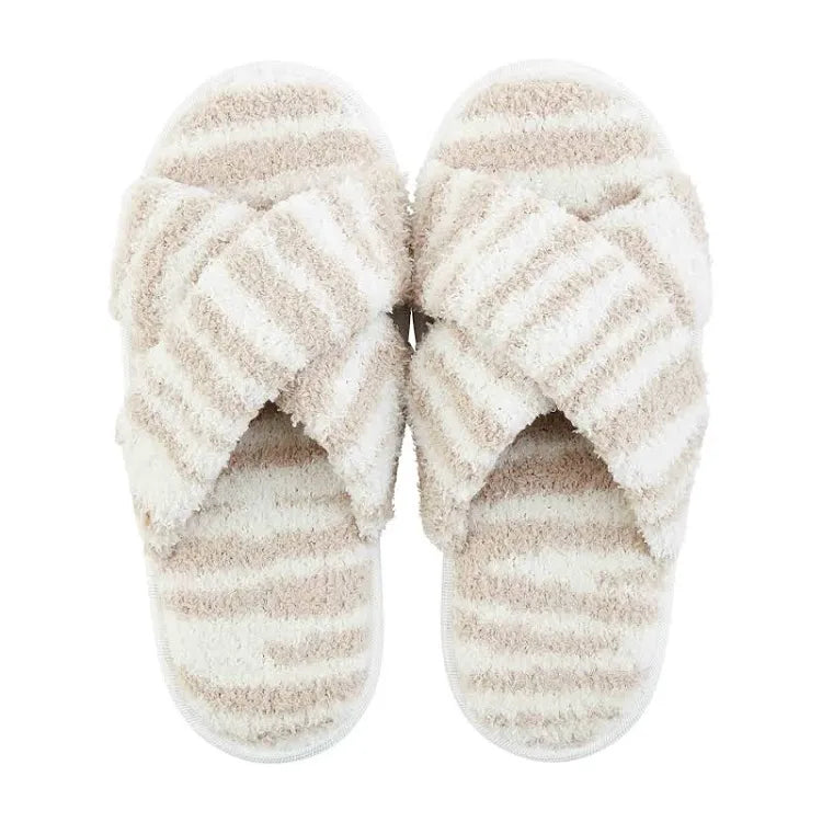 Zebra chenille slippers